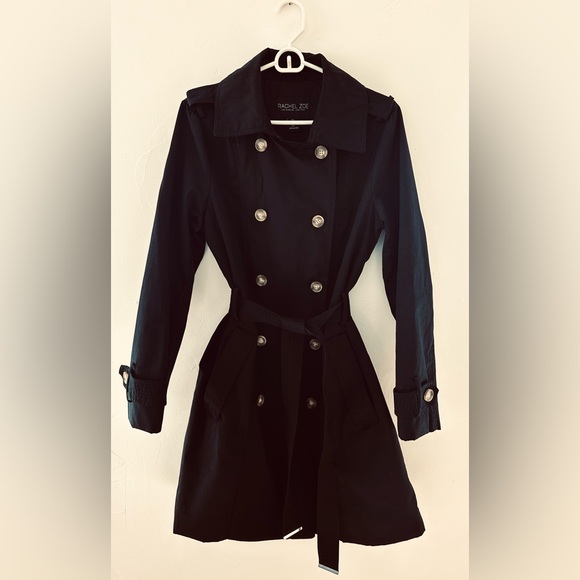 Rachel Zoe Jackets & Blazers - Rachel Zoe Black Double-Breasted Trench Coat, Women’s Large